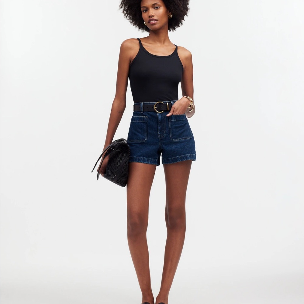 Madewell Blue Denim Sailor Shorts w/ Patch Pockets